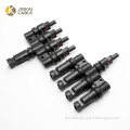 1 Pair Male Female T Branch Solar Connector - 4 to 1 Solar Panel Quad Connector